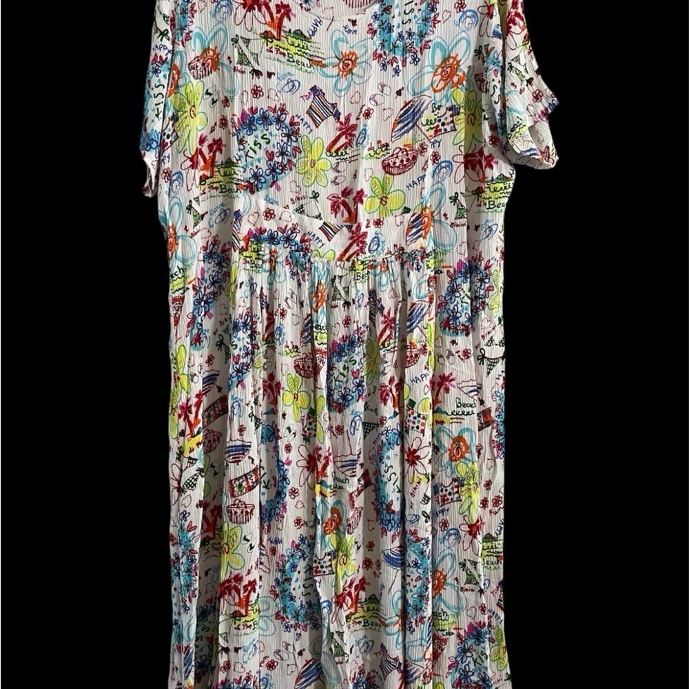 Vintage 1X We Be Bop Dress Beach Summer Cruise Vacation Tropical Plus Size